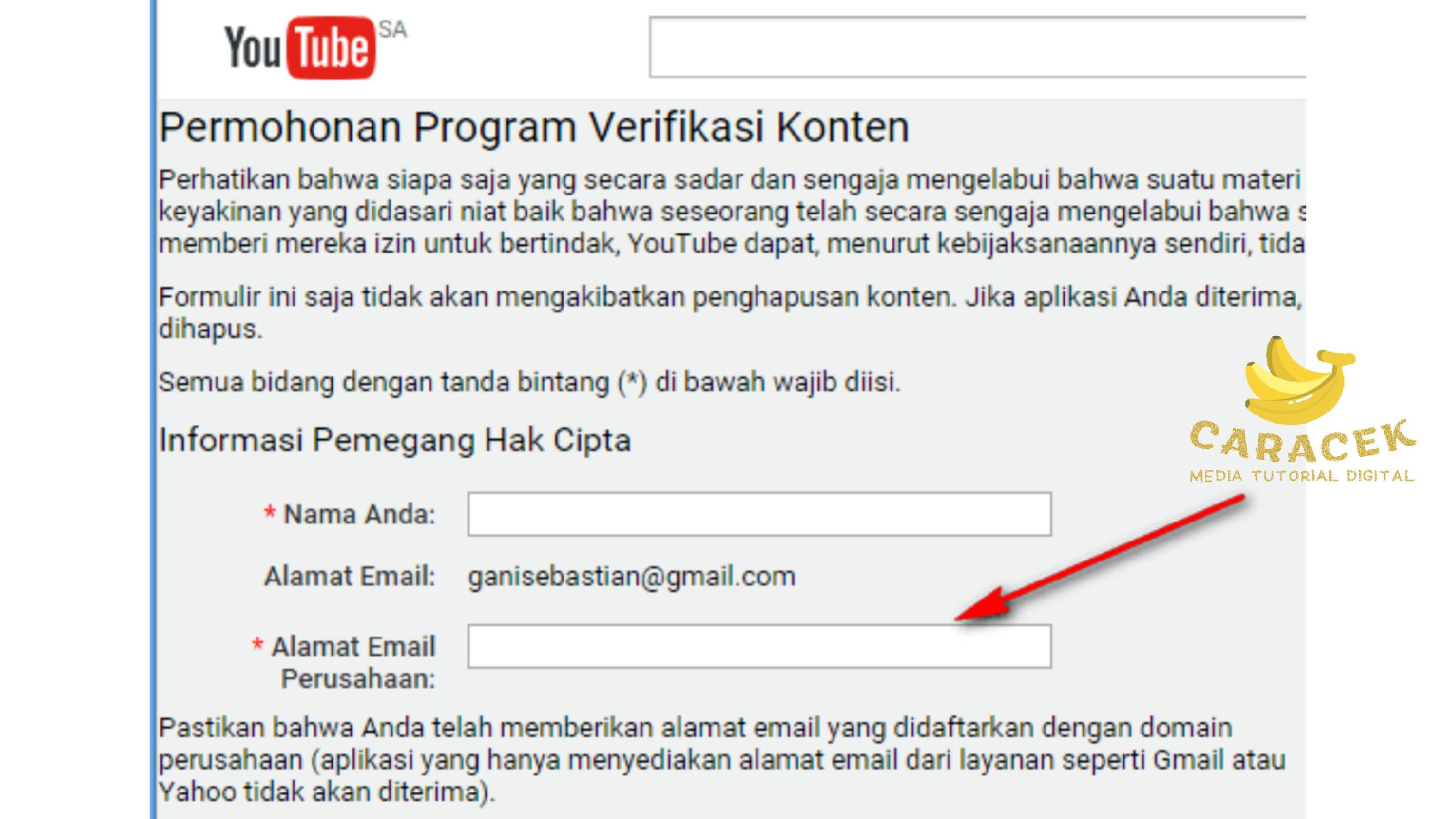 Cara Meminta Izin Hak Cipta YouTube