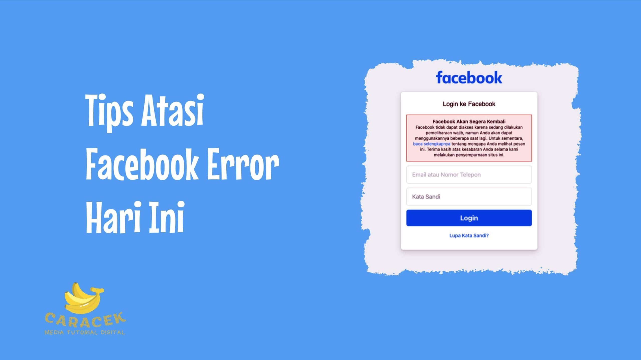 Facebook Error Hari Ini