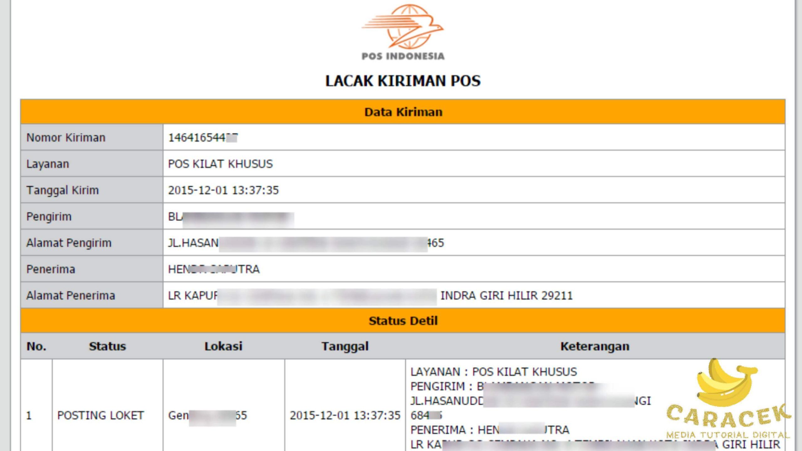Lacak Paket Pos Kilat