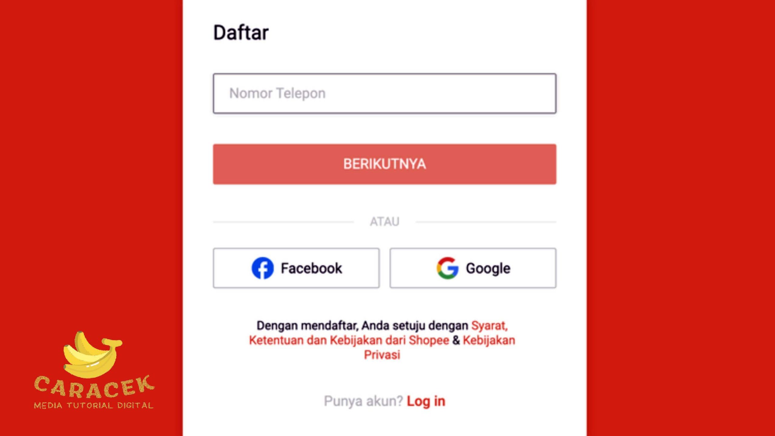 Cara Daftar Akun Shopee