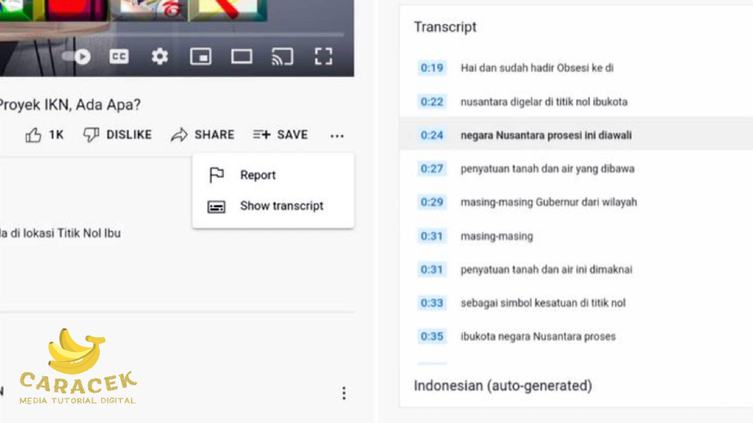 Cara Transkrip Video YouTube