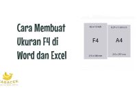 Ukuran F4 di Word dan Excel